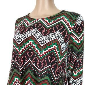 Harlow&Rose | Holiday Long Sleeve Soft Dress Christmas Candy Cane